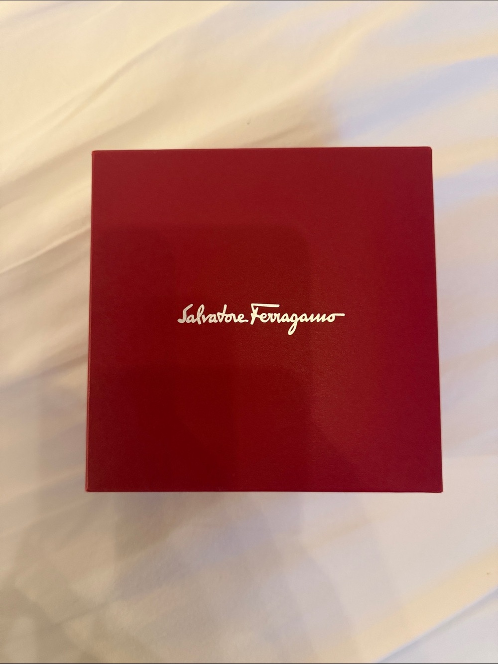 Salvatore Ferragamo Deep Red Accessory Box with Signature Logo